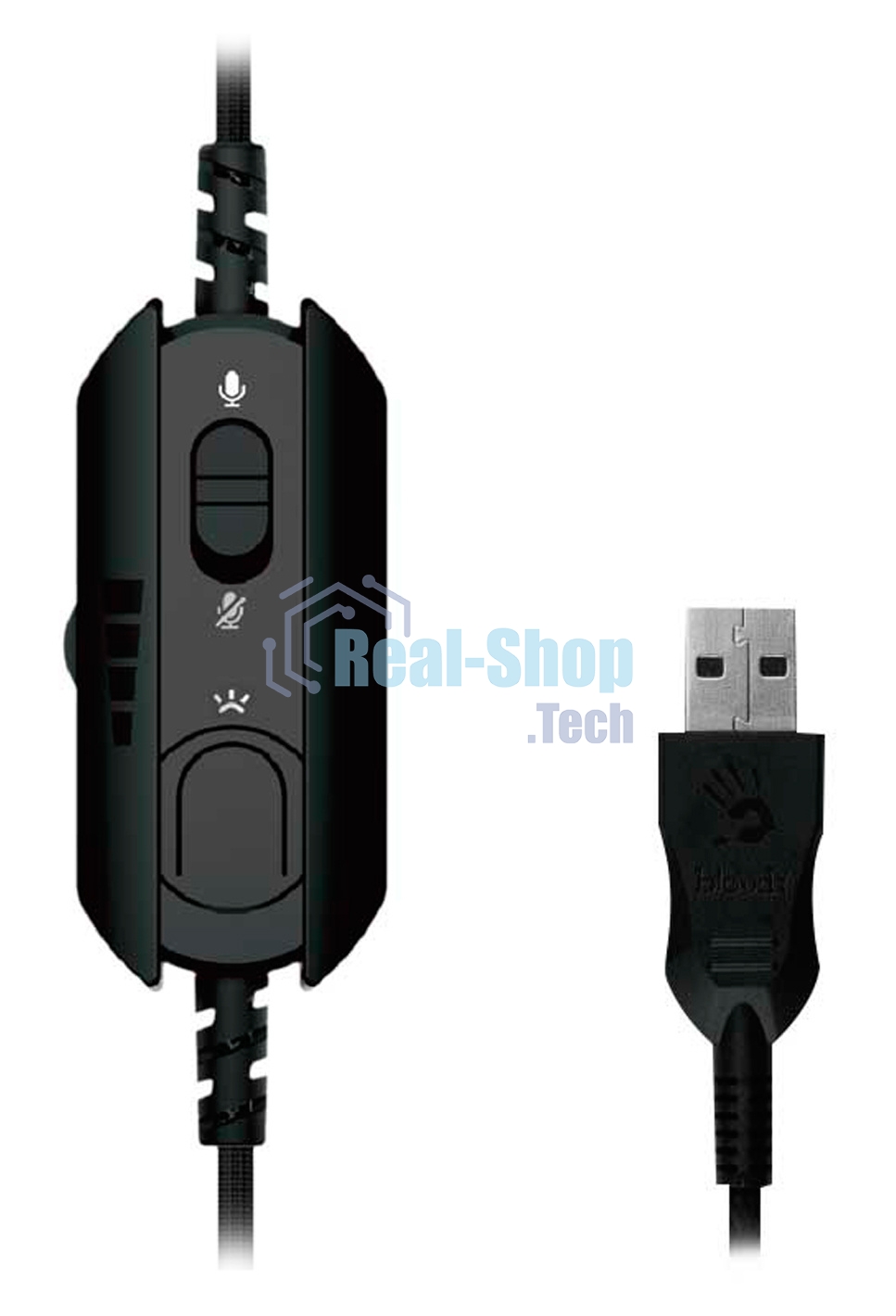 Гарнитура проводная с микрофоном A4Tech Bloody G570 черный/серый 2м мониторные USB оголовье (G570 USB/BLACK + GREY)