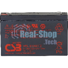 Аккумулятор 6V 9Ah CSB HRL634W (HRL634WF2FR) клеммы F2, огнеупорные