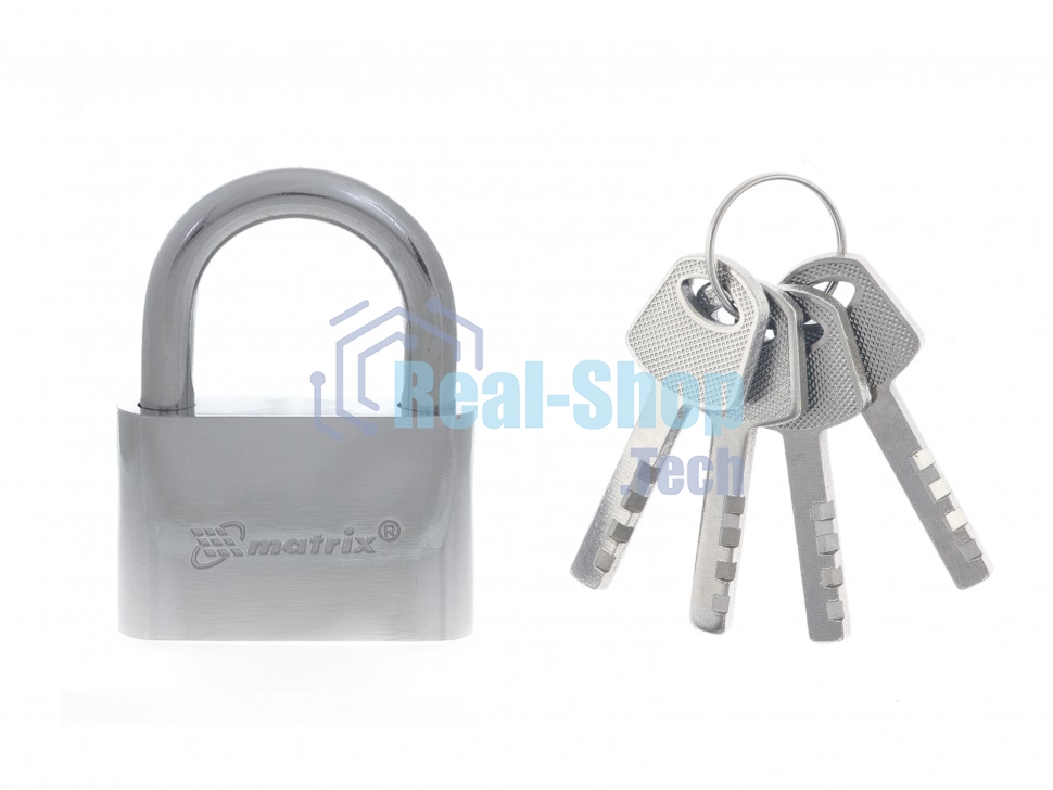 Замок навесной Matrix, хромированное покрытие 70 мм