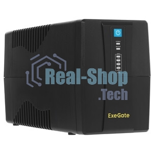 Источник бесперебойного питания ExeGate Power NB-850.LED.AVR.2SH.USB (850VA/510W, LED, AVR, 2*Schuko, USB, батарея 12V 9Ah, черный)