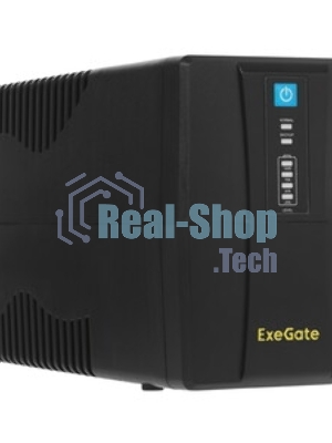 Источник бесперебойного питания ExeGate Power NB-850.LED.AVR.2SH.USB (850VA/510W, LED, AVR, 2*Schuko, USB, батарея 12V 9Ah, черный)
