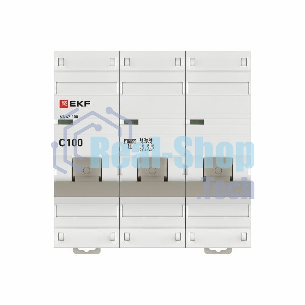 Выключатель автоматический модульный 3п C 100А 10кА ВА 47-100 PROxima EKF mcb47100-3-100C-pro