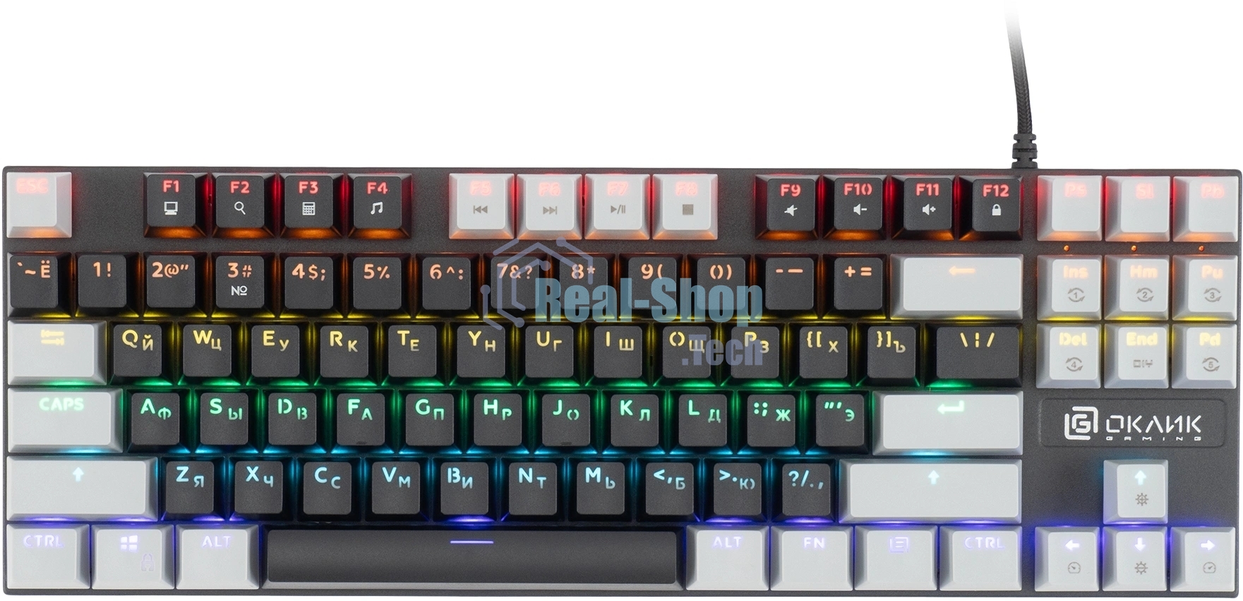 Клавиатура Oklick K600X проводная, USB Type-A, серый