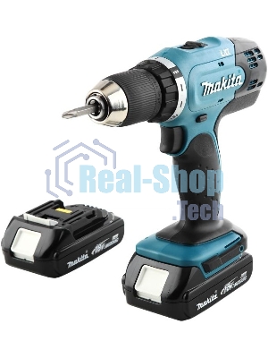 Дрель-шуруповерт Makita DDF453SYE ак 18В,2х1.5А·ч Li-ion,БЗП-13мм,0-400\1300об\м,42\27Нм,1.8кг,чем