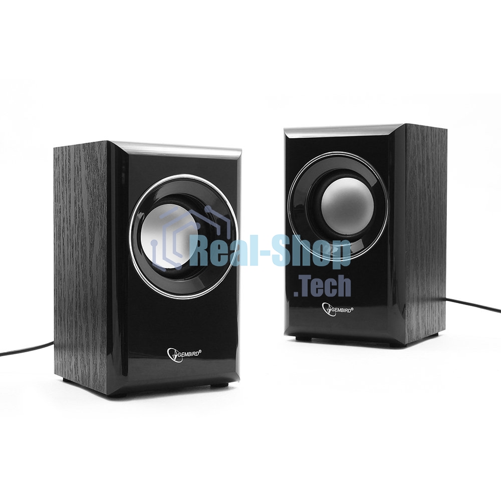 Акустическая система Gembird SPK-204, черный МДФ,2х3 Вт, регулятор громкости, USB