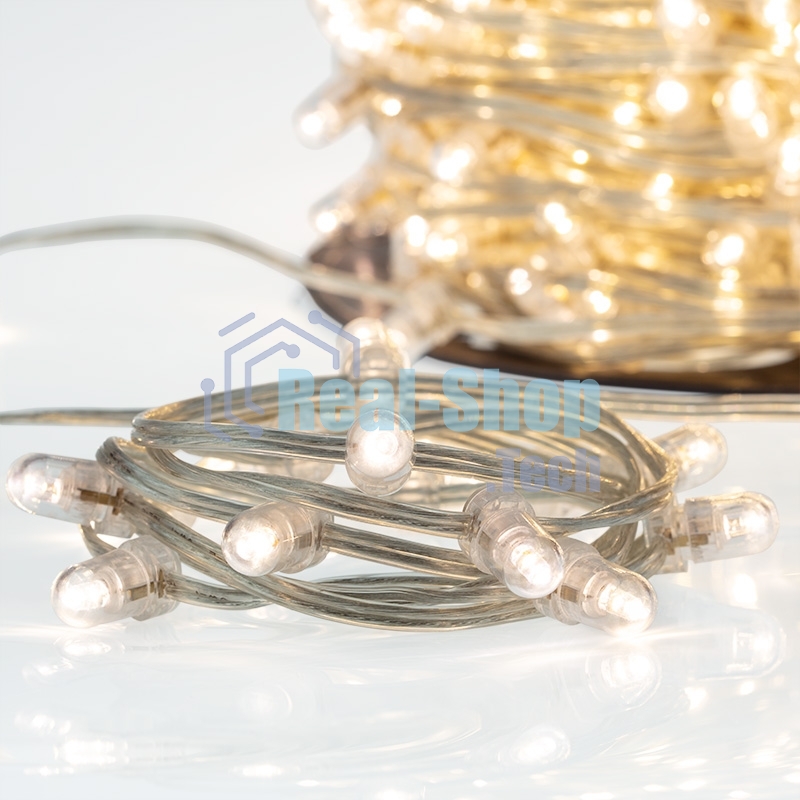 Гирлянда Neon-night LED Клип-лайт 12 V, прозрачный ПВХ, 150 мм, цвет диодов теплый белый