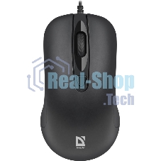 Мышь проводная Defender Classic MB-230 черный, 1600 dpi, USB, кнопки - 4
