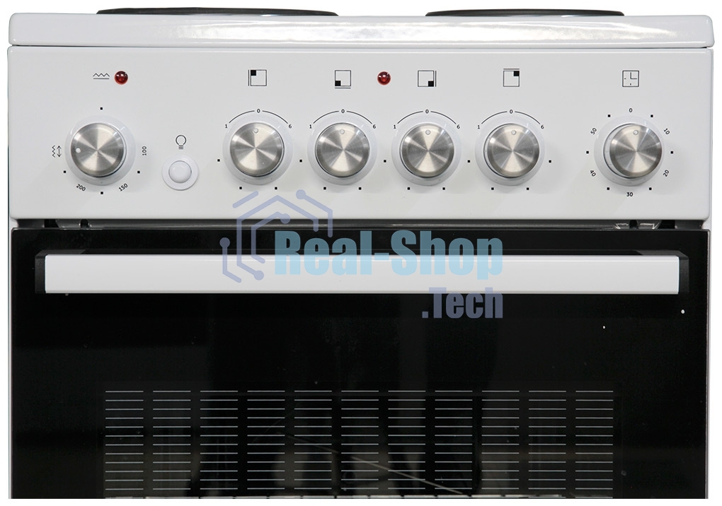 Плита электрическая De Luxe 5004.16Э белый, конфорок 4 шт, духовка 46 л, 50 см x 85 см x 50 см