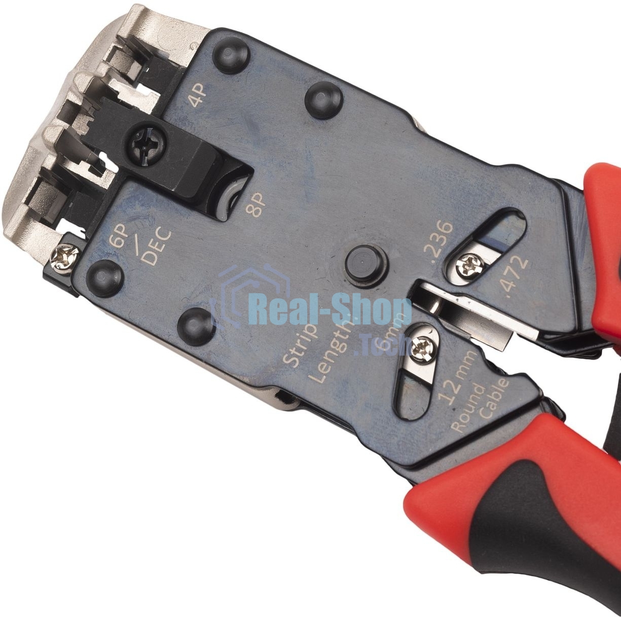 Инструмент обжимной Hyperline HT-3008AR для RJ-45/RJ-12/RJ-11 (упак:1шт) черный/красный