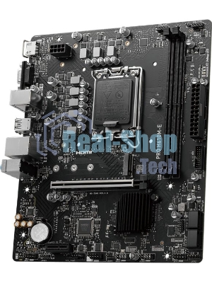 Материнская плата MSI PRO H610M-E, LGA 1700, Intel H610, 2xDDR5, 4xSATA, 1xM.2, 1xPCIe 4.0 x16, 1xPCIe 4.0 x1, 1xHDMI, 1xVGA, 1xRJ45 1Gb, 2xUSB-A 3.2 Gen 1, 4xUSB-A 2.0, 3x3.5мм, 7.1, mATX