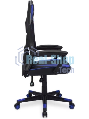 Кресло игровое Оклик 121G черный/синий сиденье черный/синий искусст.кожа/сетка с подголов. крестов. пластик черный