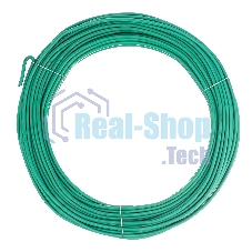 Проволока для подвязки Сибртех, стальная в ПВХ (зеленый) 25 м, внутр. 1,6 мм/внеш. 3,0 мм