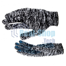 Перчатки трикотажные, меланж, с ПВХ точкой, 10 класс Россия