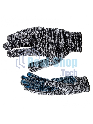 Перчатки трикотажные, меланж, с ПВХ точкой, 10 класс Россия