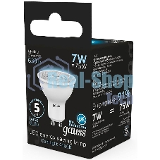 Лампа светодиодная LED Gauss MR16 GU10 7Вт 4100К 1/10/100