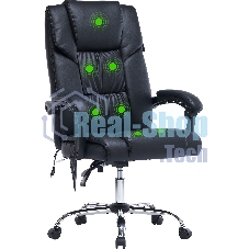 Кресло офисное Cactus CS-CHR-OC02M-BK черный, эко.кожа, крестов. сталь