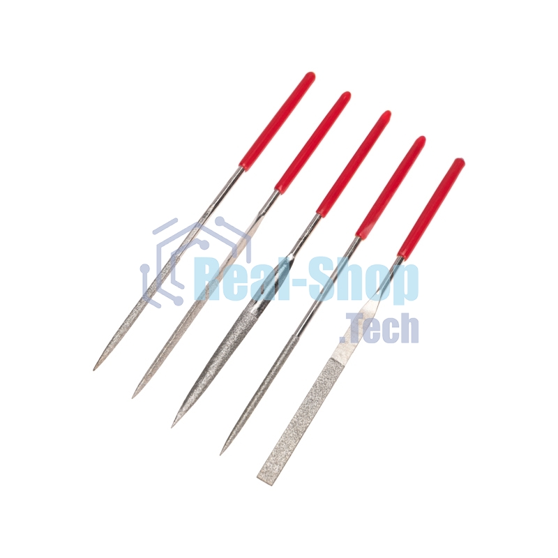 Набор надфилей алмазных Kranz 140х50х3 мм, 5 шт.