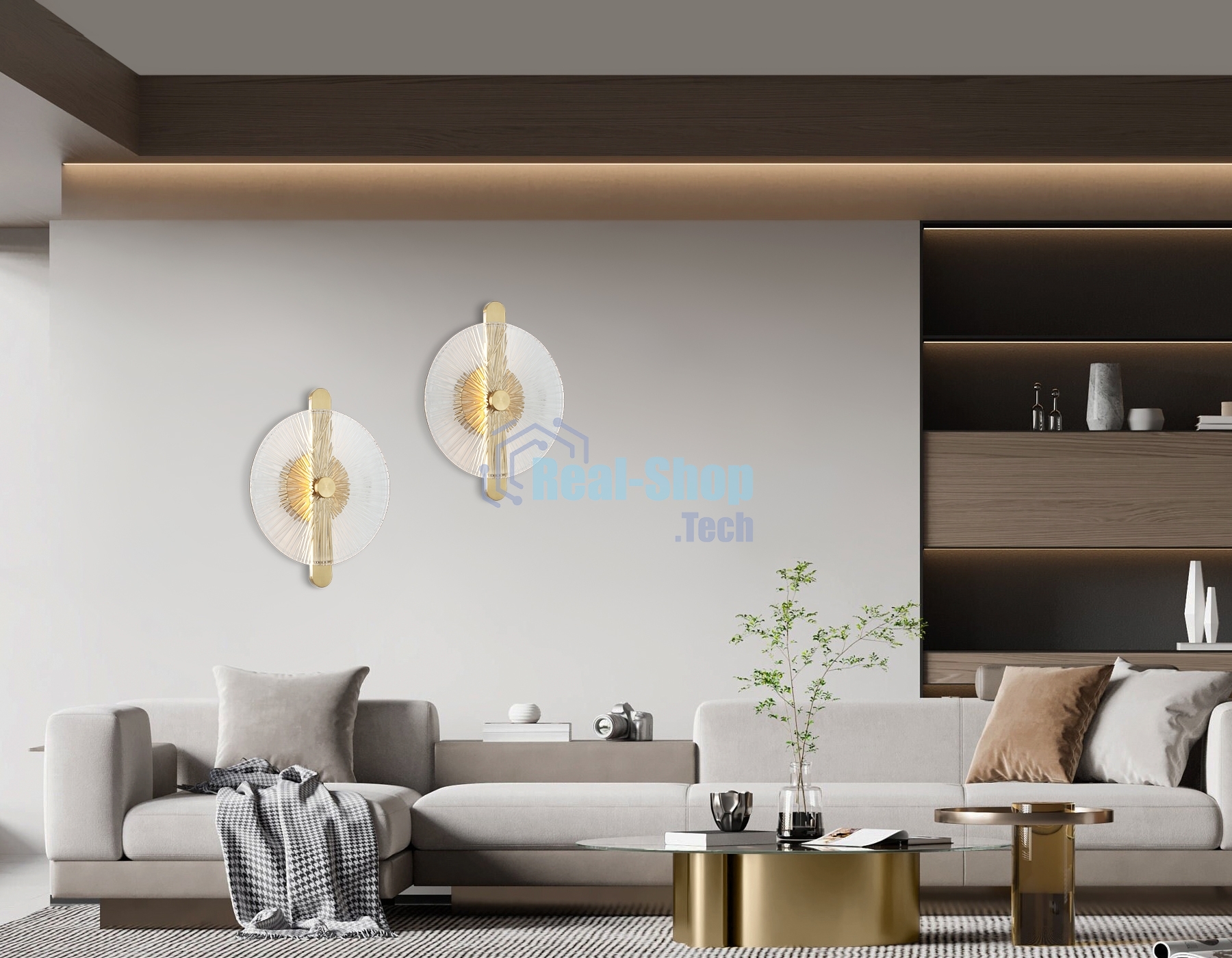 Настенный светодиодный светильник Ambrella light LH31143 BS/CL латунь/прозрачный 13W 3000K 280*70*350