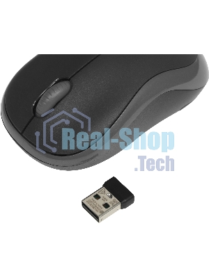 Мышь беспроводная Logitech M186 черный/серый, 1000 dpi, радиоканал, USB, кнопки - 3