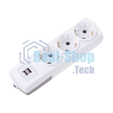 Удлинитель Rexant PREMIUM 3 гнезда, 5 м, 3х1,5 мм², с/з, 2 USB, белый