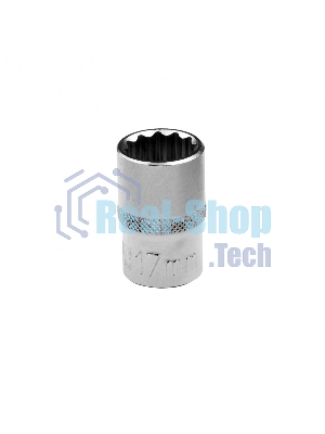 Головка торцевая, 17 мм, 12-гранная, CrV, под квадрат 1/2