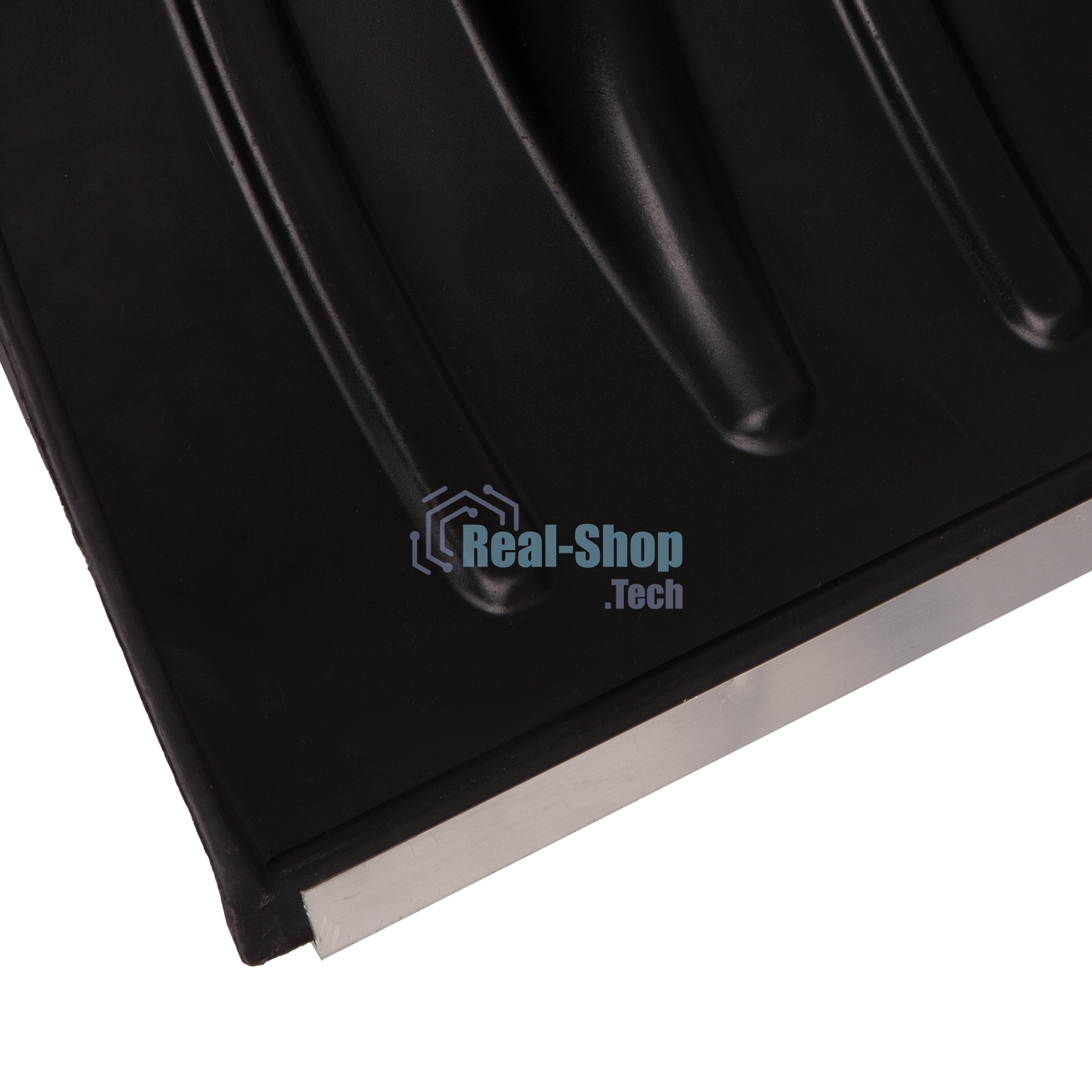 Лопата для уборки снега пластиковая, 380х385х1420 мм, оцинк. планка, деревянный черенок Россия