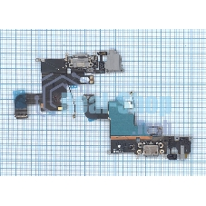 Шлейф разъема питания с аудио-разъемом для iPhone 6 черный