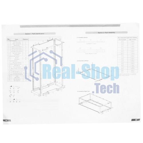 Стойка двухрамная Lanmaster TWT-RACK2-42U-6X10 42U 600 мм X 1000 мм серый