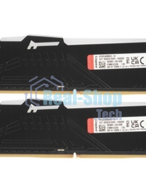 Оперативная память Kingston Fury Beast Black RGB, DDR5, 64Gb (2x32 Gb), 5200 MHz, CL40, радиатор, RGB, черный