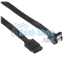 Кабель интерфейсный SATA Cablexpert CC-SATAM-DATA90-BL-50CM, Sata3 7pin/7pin, мет.защелка, угловой разъем, 50 см, черный, пакет
