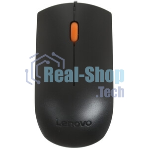 Мышь проводная Lenovo 300 черный, 1600 dpi, USB, кнопки - 3