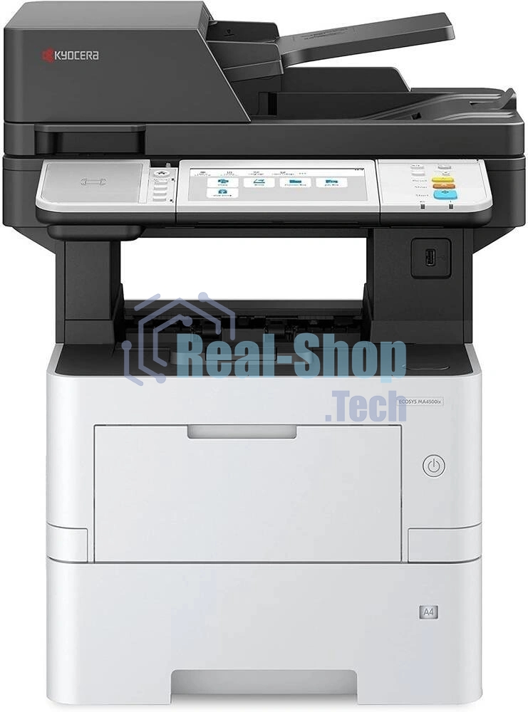 МФУ лазерное Kyocera ECOSYS MA4500ix (110C113NL0), A4, ч/б, печ. до 45 стр/мин., скан. до 60 стр/мин. (ч/б) 40 стр/мин. цвет, 1200 x 1200 dpi (печать) 600x600dpi (скан.), USB, RJ-45, Air Print, Mopria