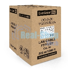 Кабель ExeGate UTP 2 пары кат.5e медь, 24AWG, бухта 305м, серый, PVC