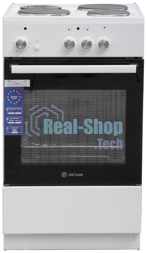Плита электрическая De Luxe 5003.18Э белый, конфорок 3 шт, духовка 46 л, 50 см x 85 см x 50 см