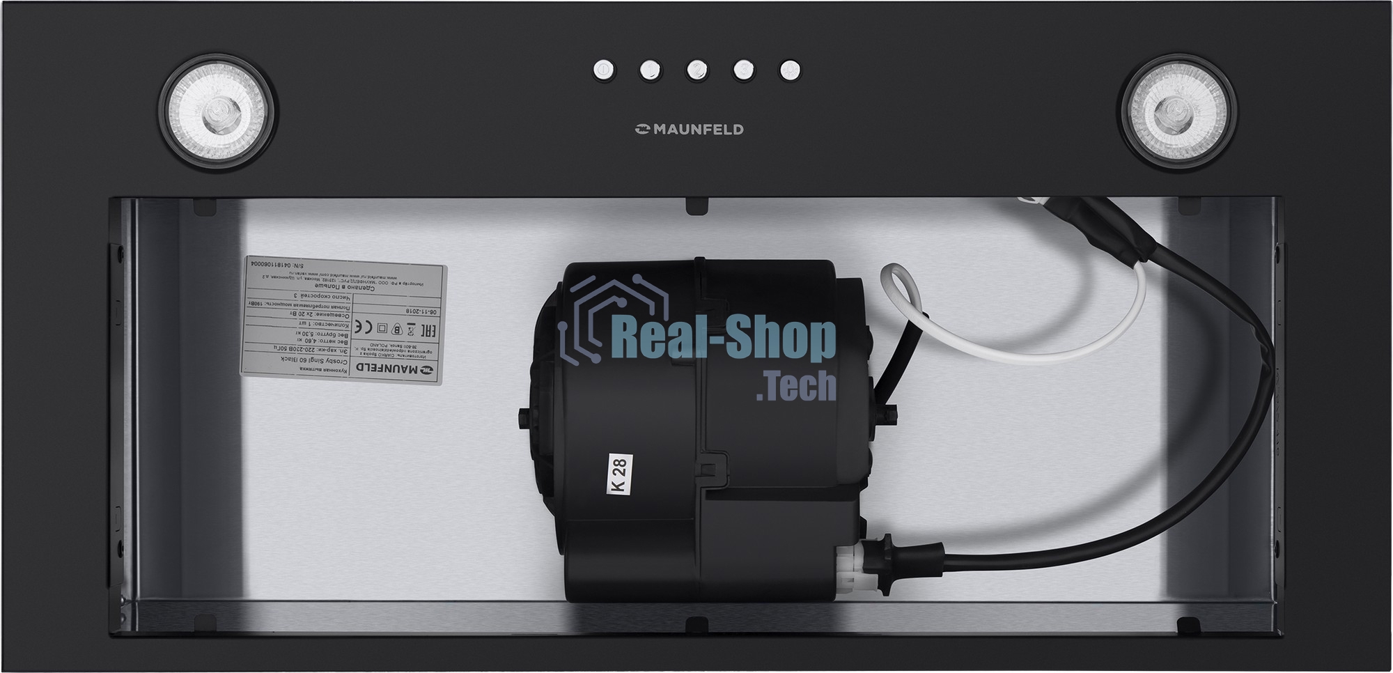 Вытяжка встраиваемая Maunfeld Crosby Singl 60 черный, 60 см, 850 куб. м/ч, 48 дБ