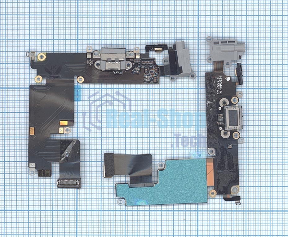 Шлейф разъема питания с аудио-разъемом для iPhone 6 Plus черный