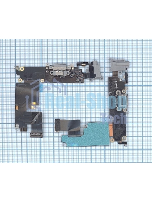 Шлейф разъема питания с аудио-разъемом для iPhone 6 Plus черный