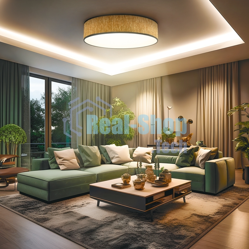 Светильник потолочный Rexant Alata, LUMI Line, 70Вт, 500х90 мм, соломенный