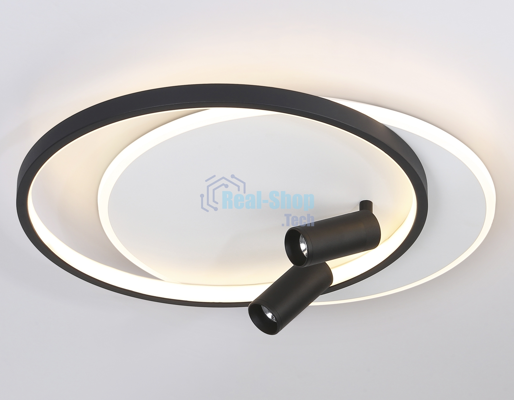 Светильник Ambrella light FL5137/2+2 WH/BK белый/черный 66W 3000K/4200K/6400K+4200K 500*420*130 (ПДУ ИК)