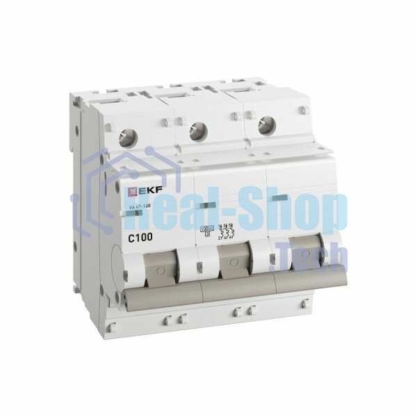 Выключатель автоматический модульный 3п C 100А 10кА ВА 47-100 PROxima EKF mcb47100-3-100C-pro