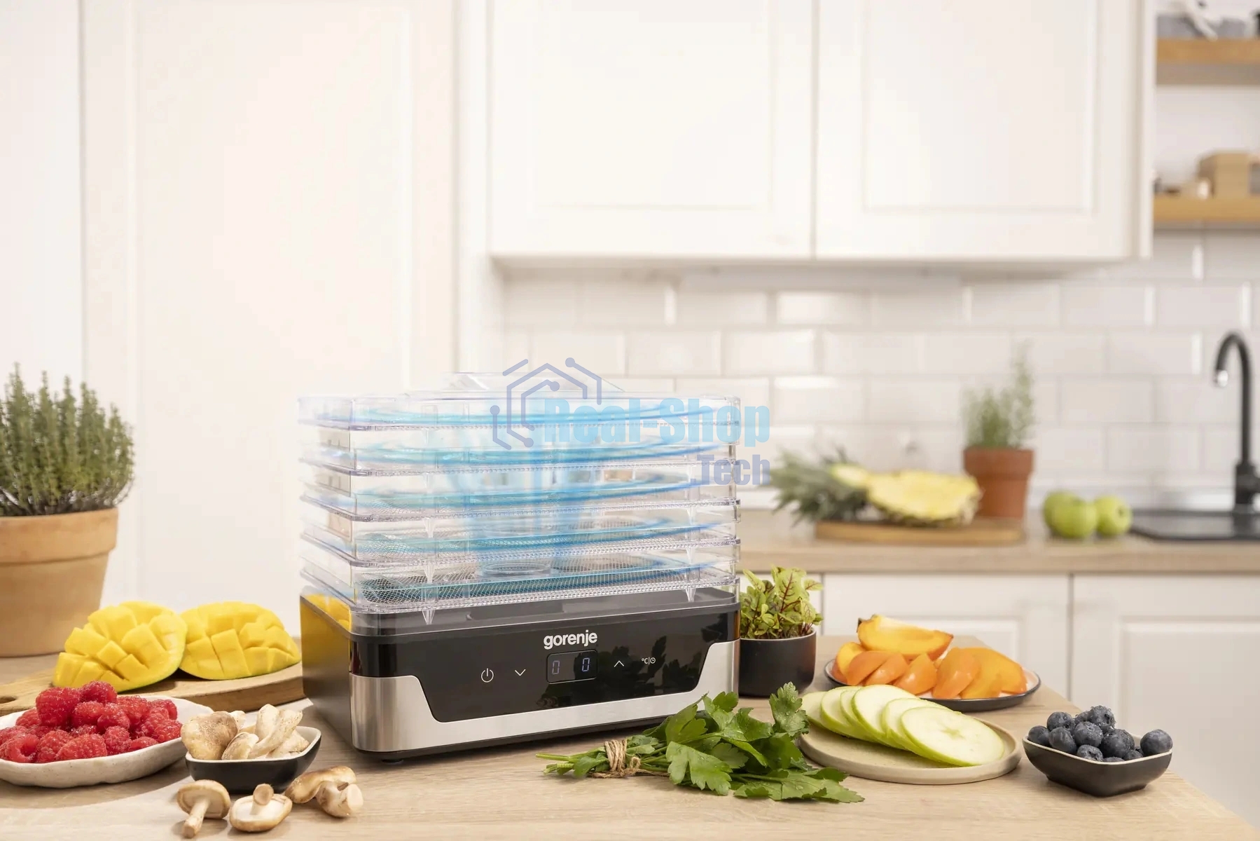 Сушка для фруктов и овощей Gorenje FDK400DE 5под. 240Вт нержавеющая сталь