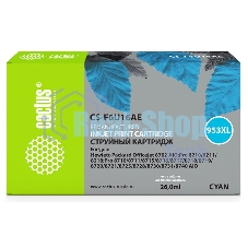 Картридж струйный Cactus CS-F6U16AE (953XL) голубой (26 мл) для HP OJ Pro 7740/8210/8218/8710/8715
