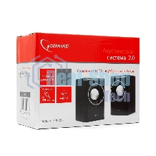 Акустическая система Gembird SPK-204, черный МДФ,2х3 Вт, регулятор громкости, USB