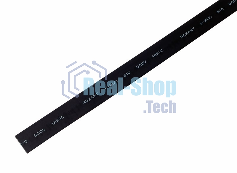 Термоусаживаемая трубка Rexant 10,0/5,0 мм, черная, упаковка 50 шт. по 1 м