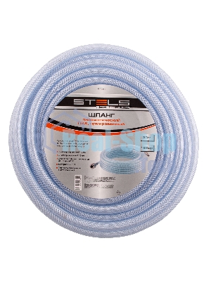 Шланг пневматический Stels ПВХ, 10x16 мм, 18 бар, армированный, прозрач., быстросъем, 3 0м