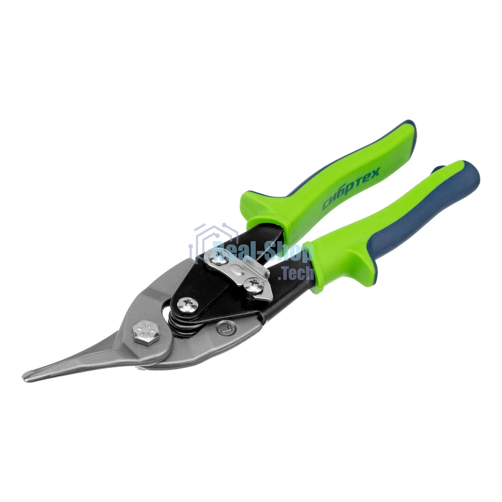 Ножницы по металлу Сибртех, 250 мм, левый рез, сталь С55,двухкомпонентные рукоятки