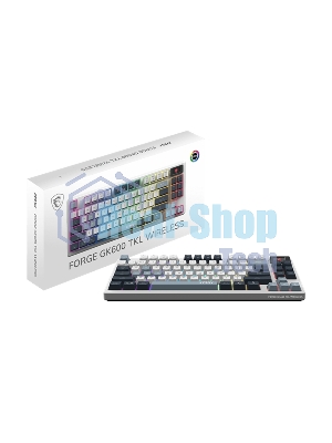 Клавиатура MSI Forge GK600 гибридная, Bluetooth, радиоканал, белый