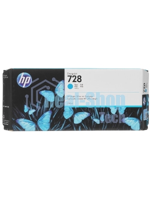 Картридж струйный HP F9K17A (HP 728) для DesignJet T730, T830. Голубой. 300 мл.