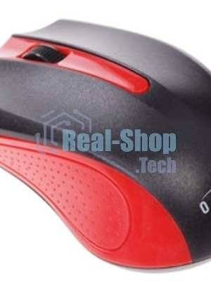 Мышь проводная Oklick 225M черный/красный, 1200 dpi, USB, кнопки - 3