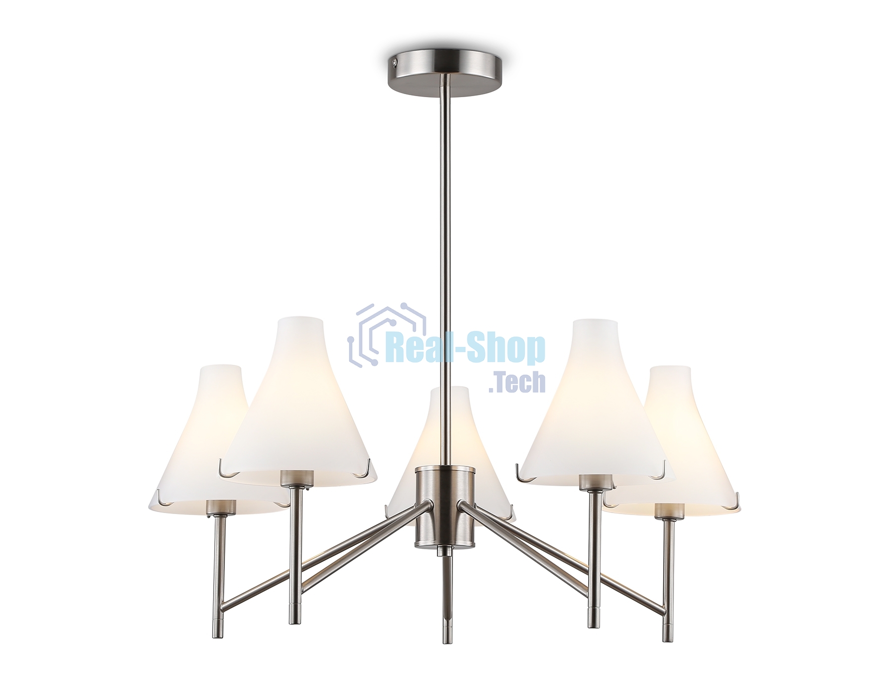 Люстра Ambrella light LH57123/5 SN/FR никель/белый матовый E14/5 max 40W D650*590